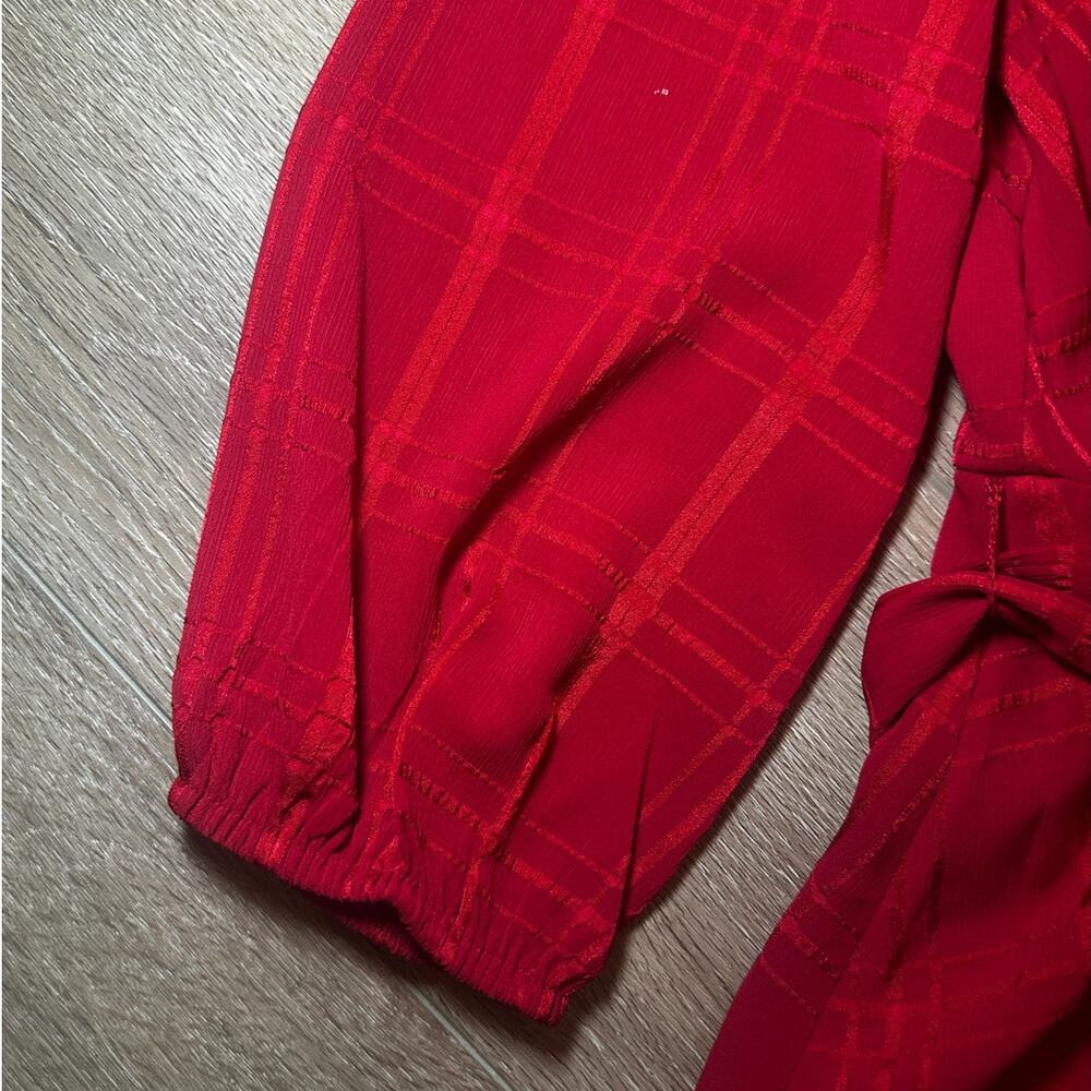 Tommy Hilfiger Red Wrap Midi Dress - Picture 7 of 10